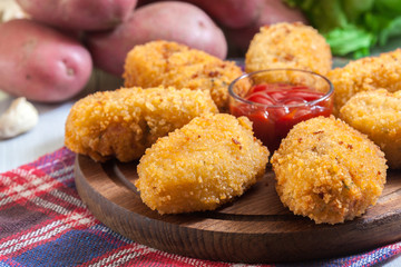 Homemade croquettes of jamon ham