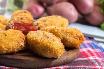 Homemade croquettes of jamon ham