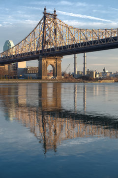 Queensborough Bridge between Roosevelt Island and Long Island City in Queens, NYC