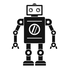 Fototapeta premium Retro robot icon, simple style