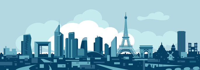 Paris skyline - obrazy, fototapety, plakaty