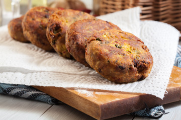 Aloo Tikki or cutlet. Indian snack made of boiled potatoes