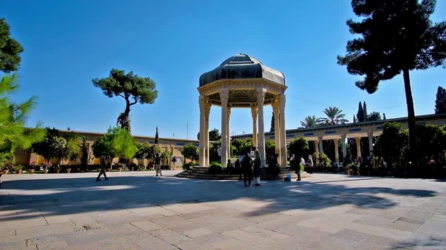Tomb of Hafez is popular places in city, people visit it to spend time in shade of trees of Mussala gardens, read poems of legendary poet, Shiraz, Iran