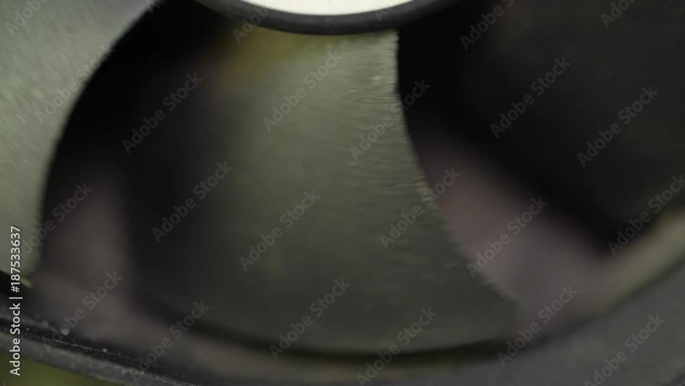 Poster Working Computer Black Cooler macro. Coolers of the computer close-up
