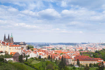 Naklejka na ściany i meble Panorama of Prague with St.Vitus Cathedral