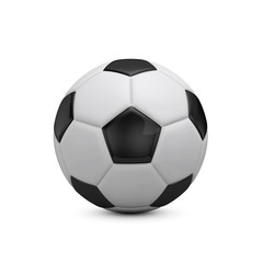 Soccer football against a plain white background. 3D Rendering