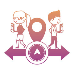 gps design with woman and man icon