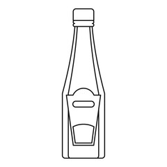Bottle of ketchup or mustard icon, outline style
