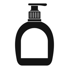 Bottle with liquid soap icon, simple style