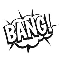 Bang, speech bubble explosion icon, simple style