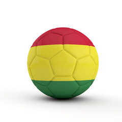 Bolivia flag soccer football against a plain white background. 3D Rendering