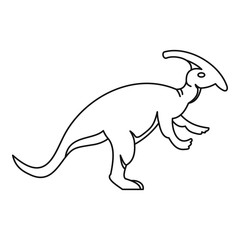 Parazavrolofus dinosaur icon, outline style