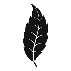 Narrow toothed leaf icon, simple style