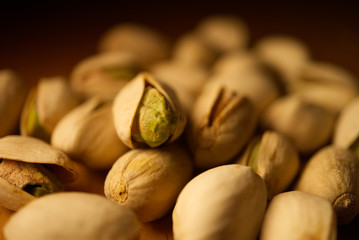 Pistachios. Close-up. Macro