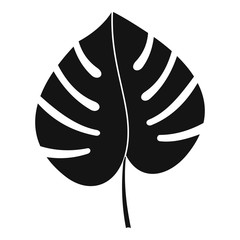 Leaf of monstera icon, simple style