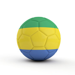 Fototapeta premium Gabon flag soccer football against a plain white background. 3D Rendering