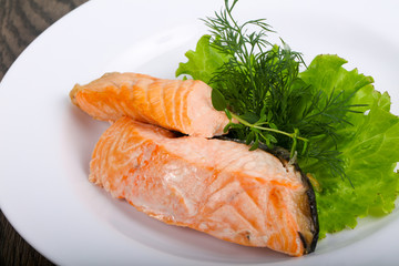 Steamed salmon