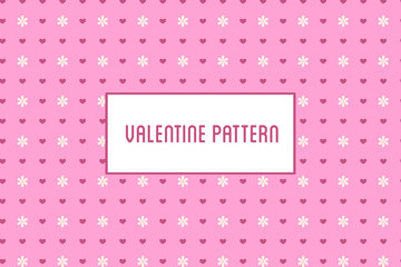 Vector hearts and flowers pattern. Design of hand drawn objects for St. Valentine's day, wedding