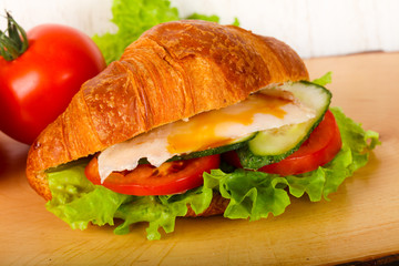 Croissant with chicken