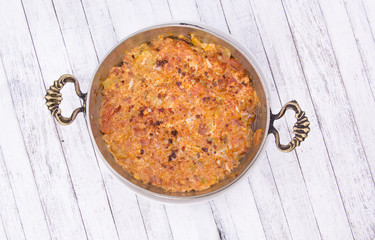 Turkish food, menemen top view