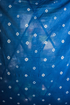 Shibori indigo fabric
