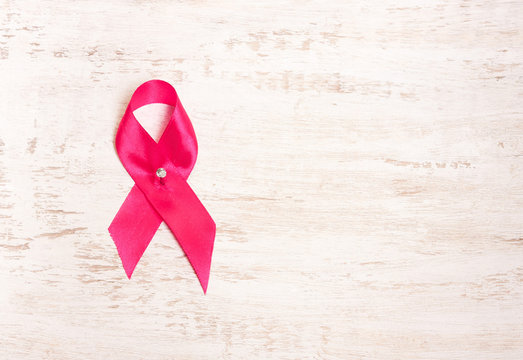 Pink ribbon . symbol of the fight against breast cancer, oncology