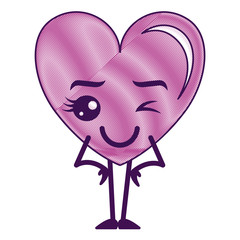 heart love happy kawaii character vector illustration design