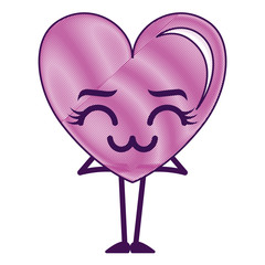 heart love sad kawaii character vector illustration design