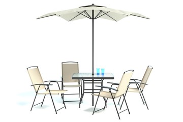 3d illustration of a patio table set