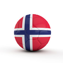 Norway flag soccer football against a plain white background. 3D Rendering