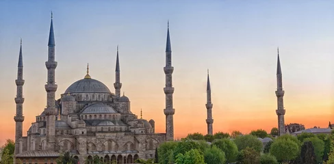 Deurstickers Turkije Sultan Ahmed-moskee in Istanboel. kalkoen