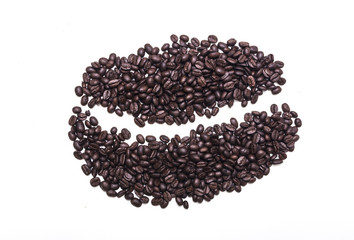 coffee bean on white background