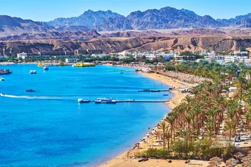 Fototapete Ägypten Die Strandlinie der Bucht von El Maya, Sharm El Sheikh, Ägypten
