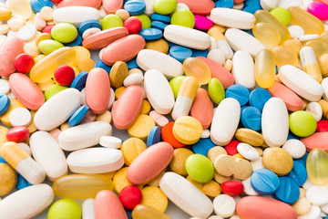 different medicine drugs, pills, tablets. pharmaceutical medicine pills