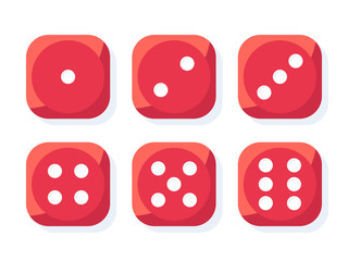 Craps. Red dice vector illustration