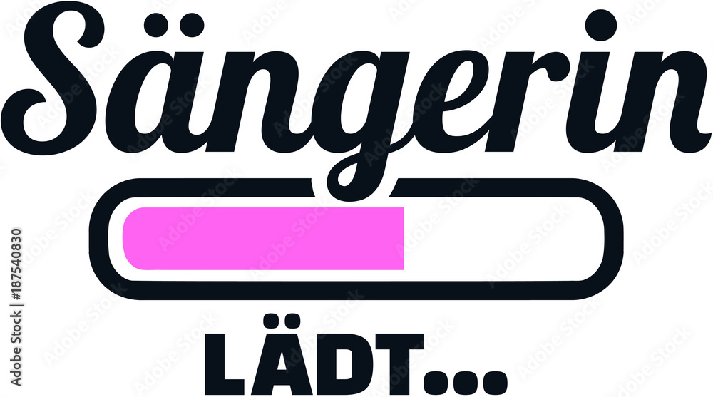 Sticker Singer loading bar female job title german