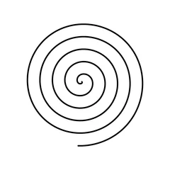 Poster Im Rahmen Thin black spiral symbol. Simple flat vector design element. © pyty