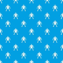 Humanoid robot pattern seamless blue