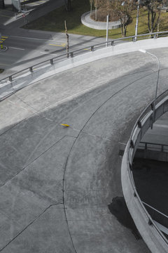 High angle view of curved road