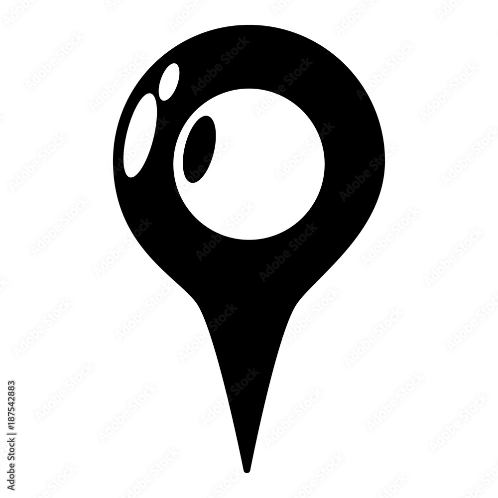 Poster map pointer icon, simple black style