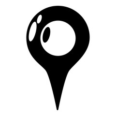 Map pointer icon, simple black style