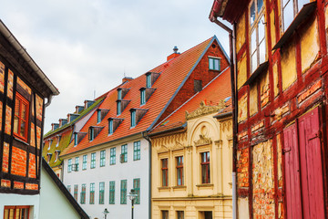 Fototapeta premium historic buildings in Wolgast, Mecklenburg Western Pomerania, Germany