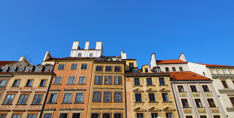 Fototapeta premium Casas de colores en Varsovia, Polonia