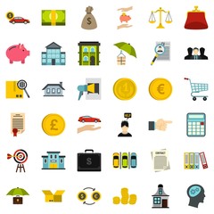 Credit icons set, flat style