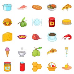 Jar icons set, cartoon style