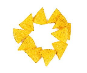 tortilla chips isolated on white