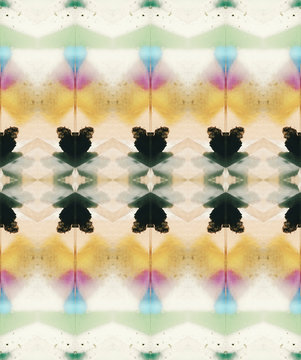 Inkblots and drawings shot with macro lens inside old kaleidoscope