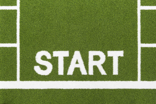 Start marking on an artificial grass floor