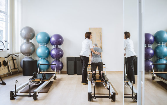 Senior Woman Doing Spine Exercise