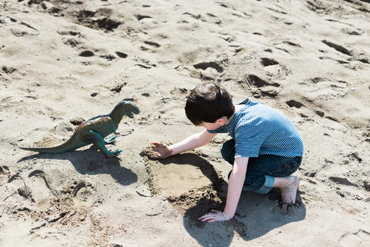 Dinosaur sand play